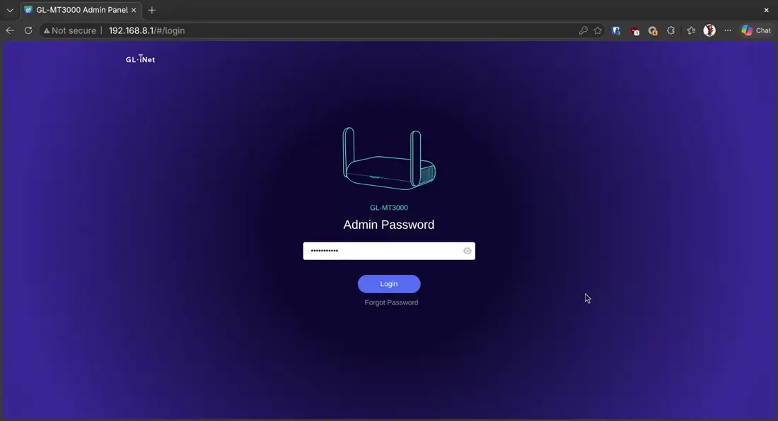 Now sign in to your router's stock admin panel.